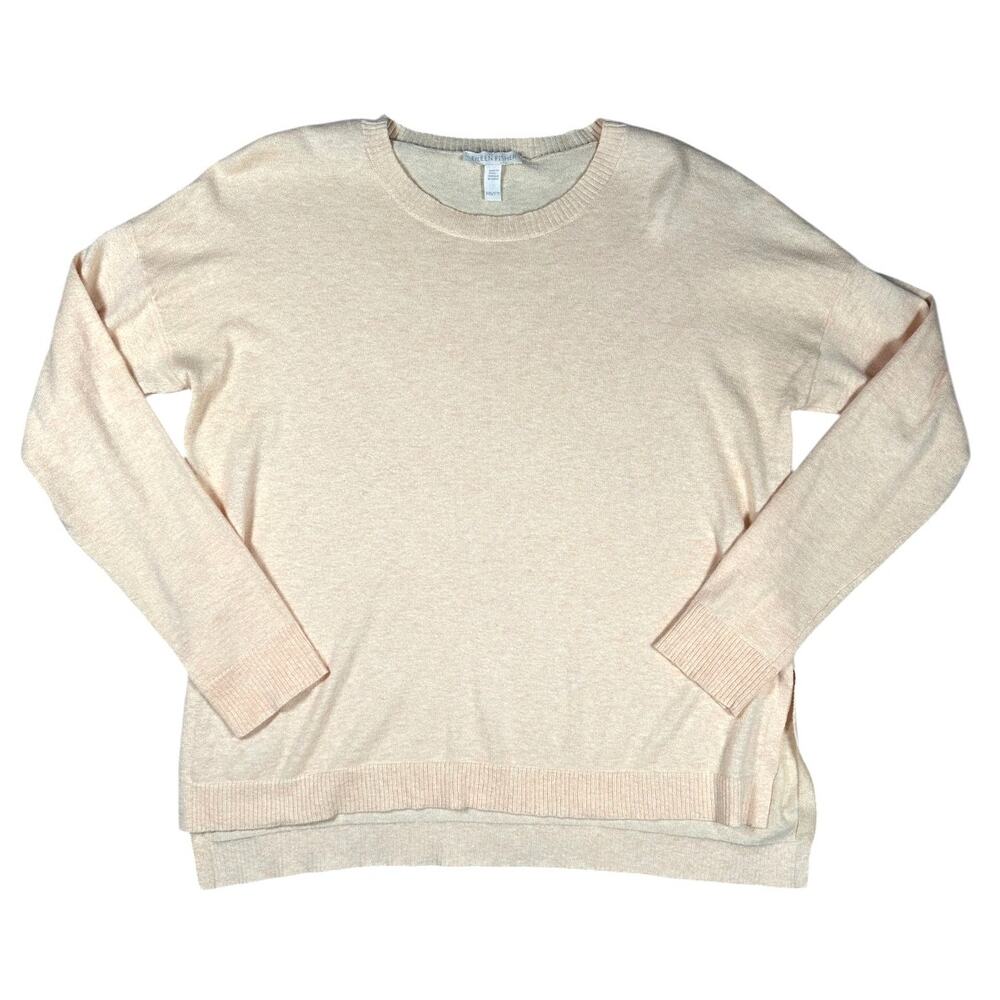Eileen Fisher Organic Cotton Cashmere Sweater XXS Pale Yellow Knit Top Pullover